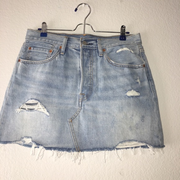 Levi's Dresses & Skirts - Levi’s Distressed Jean Skirt